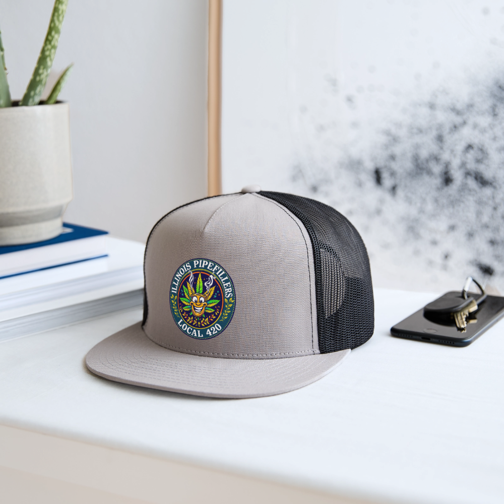 ILLINOIS PIPEFILLERS LOCAL 420 Trucker Hat - gray/black