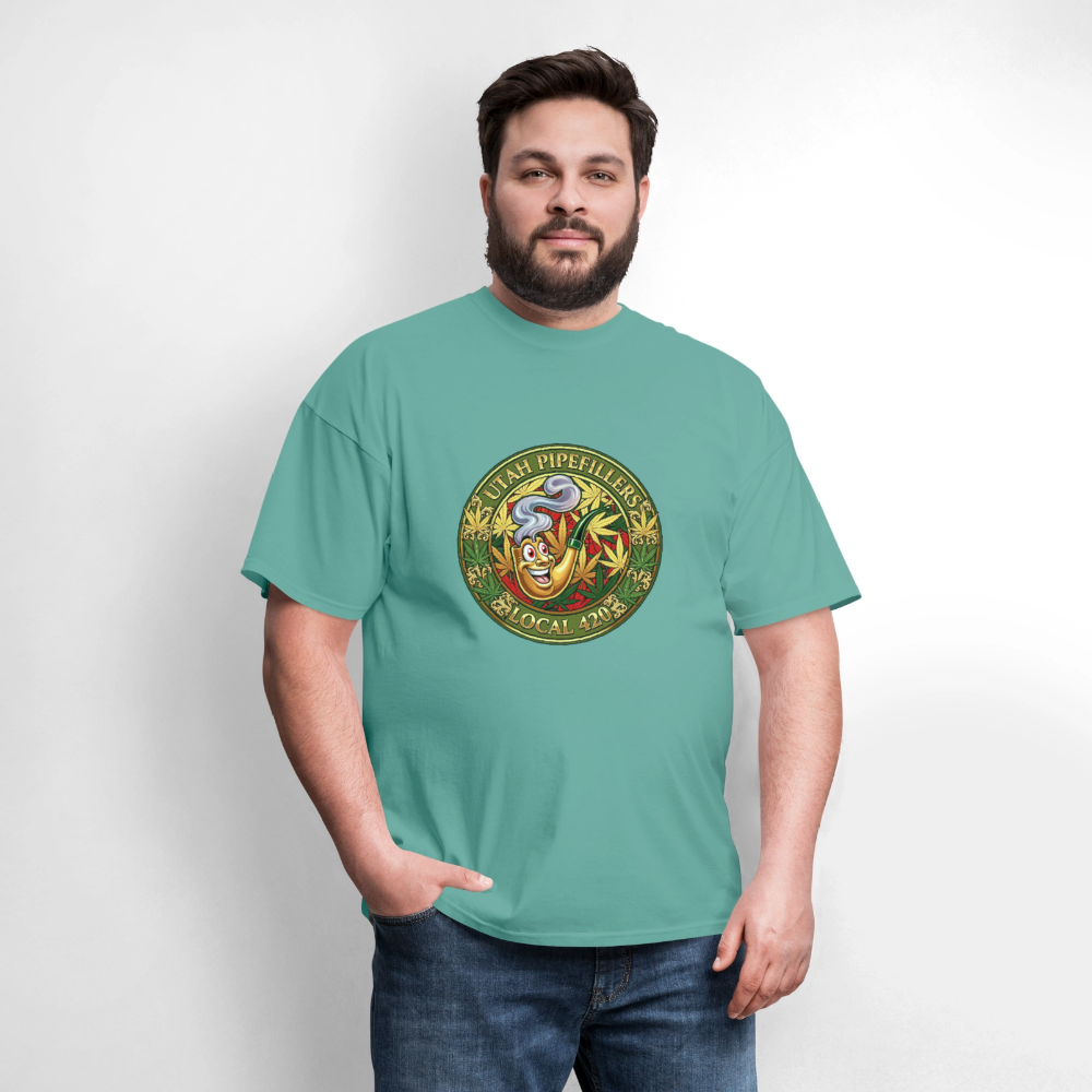 UTAH PIPEFILLERS LOCAL 420 F/B DESIGN Men's T-Shirt - aquatic