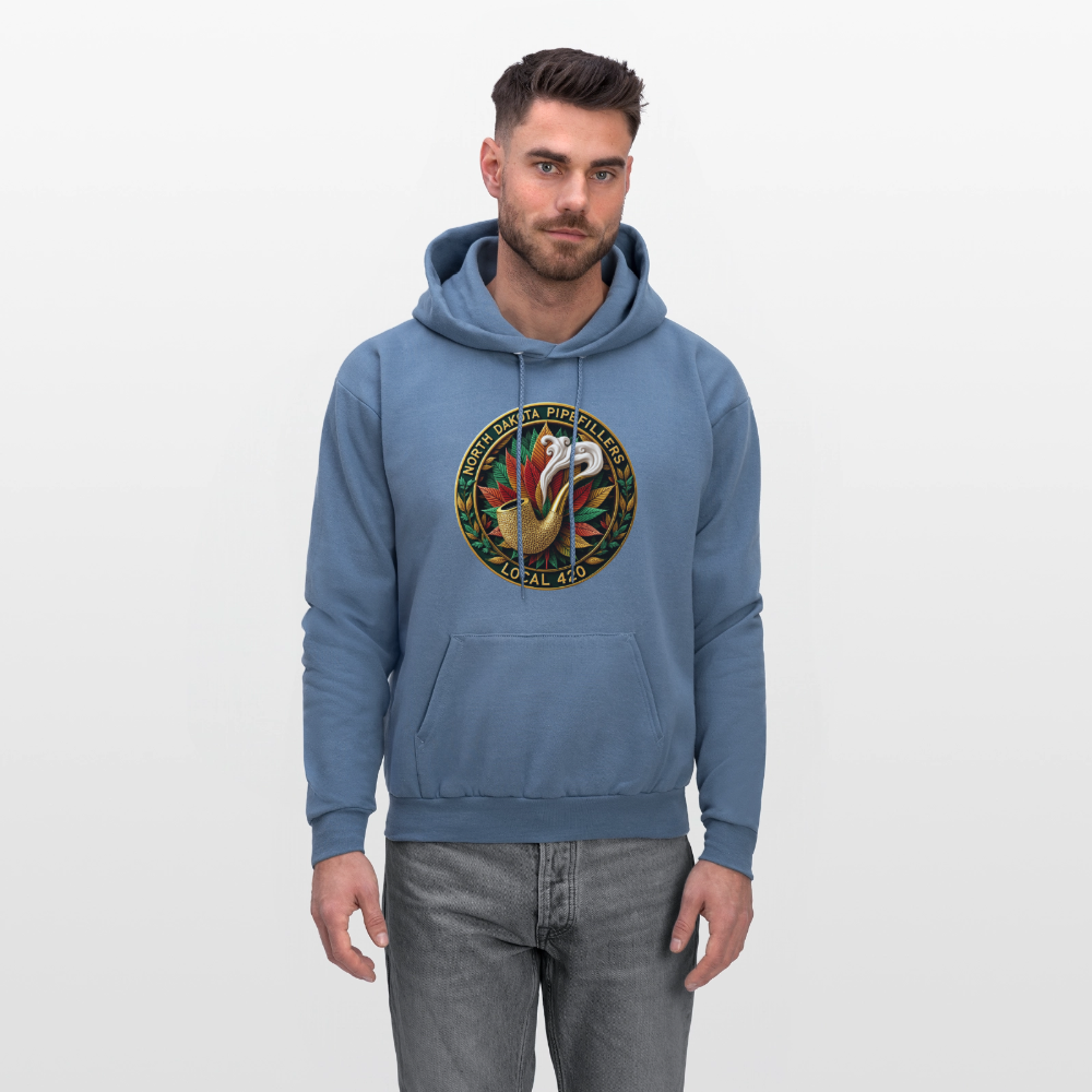 NORTH DAKOTA PIPEFILLERS LOCAL 420 F/B DESIGNS Men's Hoodie - denim blue