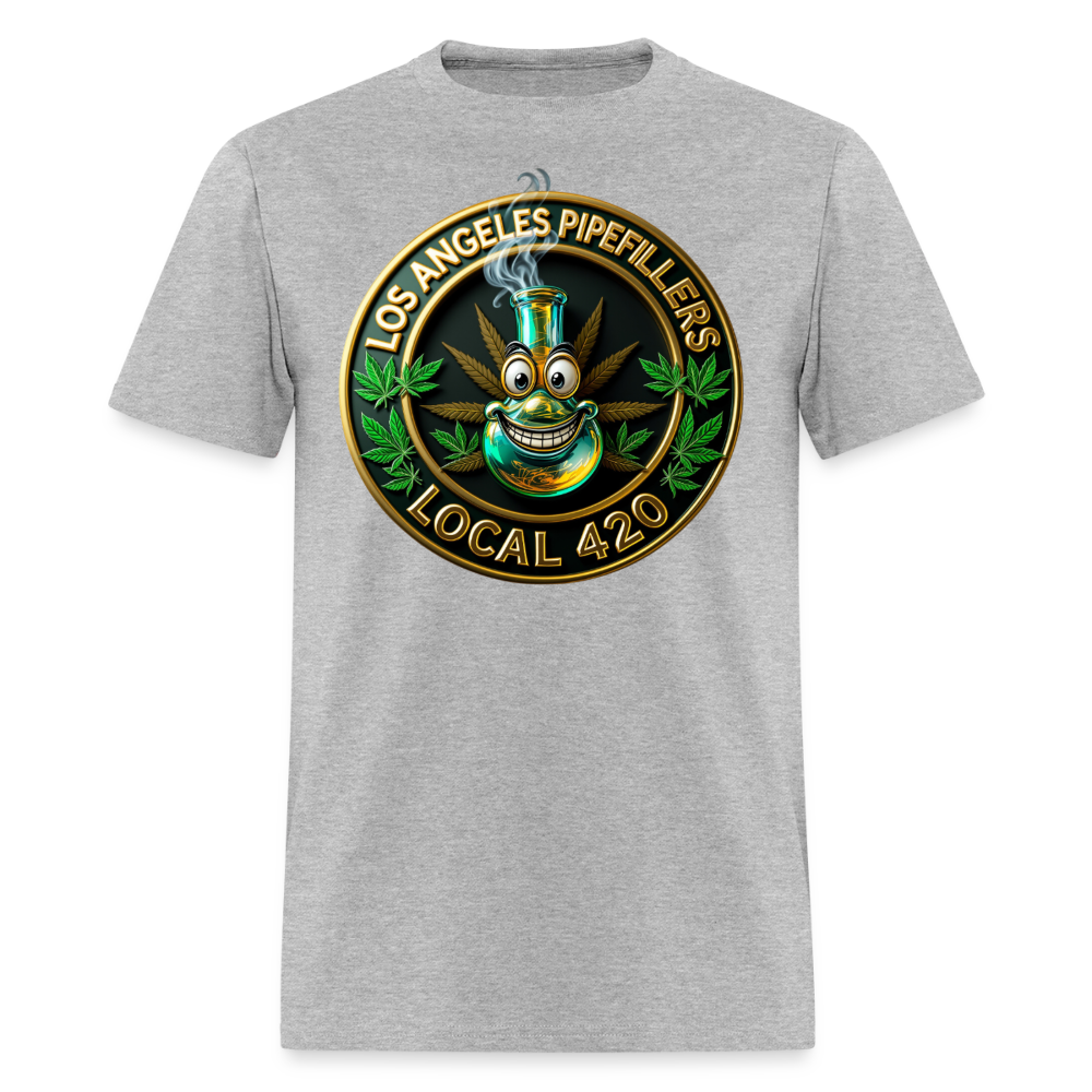 LOS ANGELES PIPEFILLERS LOCAL 420 F/B DESIGNS Men's T-Shirt - heather gray
