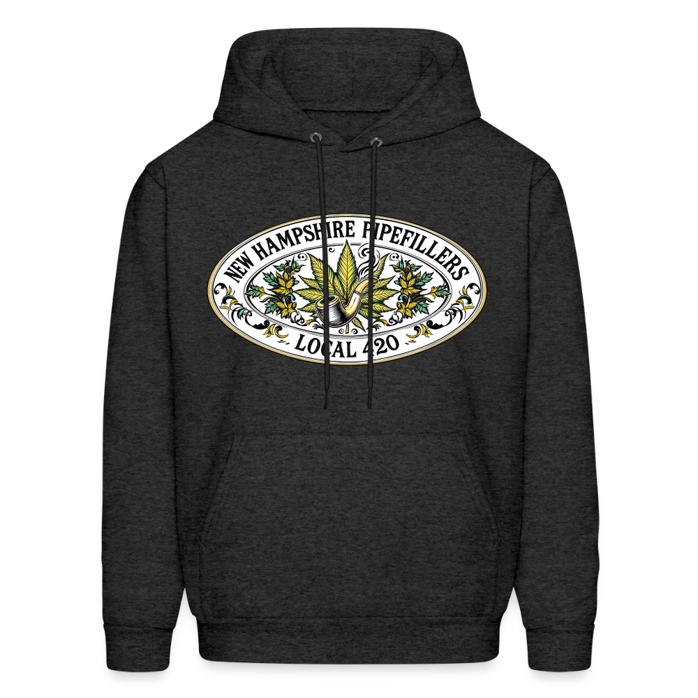 NEW HAMPSHIRE PIPEFILLERS LOCAL 420 2 EMBLEM Men's Hoodie - charcoal grey