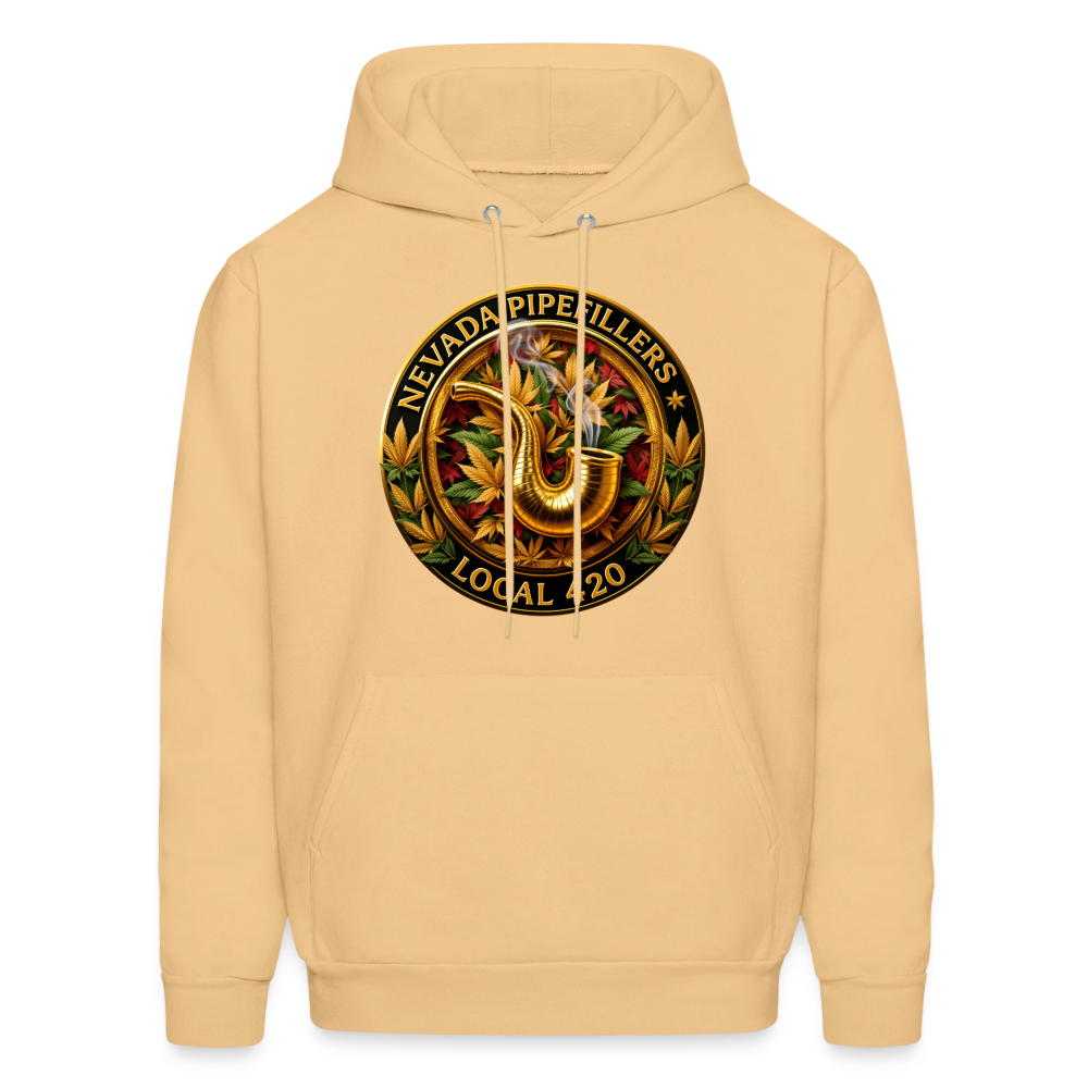 NEVADA PIPEFILLERS LOCAL 420  Men's Hoodie - light gold 