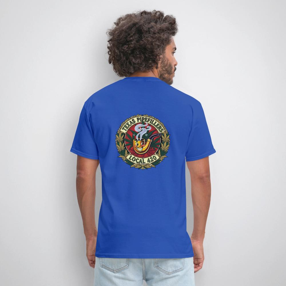TEXAS PIPEFILLERS LOCAL 420 F.B DESIGN Men's T-Shirt - royal blue