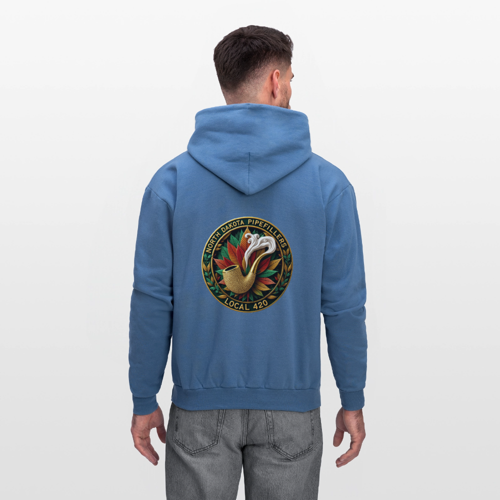 NORTH DAKOTA PIPEFILLERS LOCAL 420 F/B DESIGNS Men's Hoodie - denim blue
