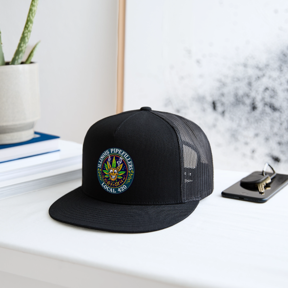 ILLINOIS PIPEFILLERS LOCAL 420 Trucker Hat - black/black