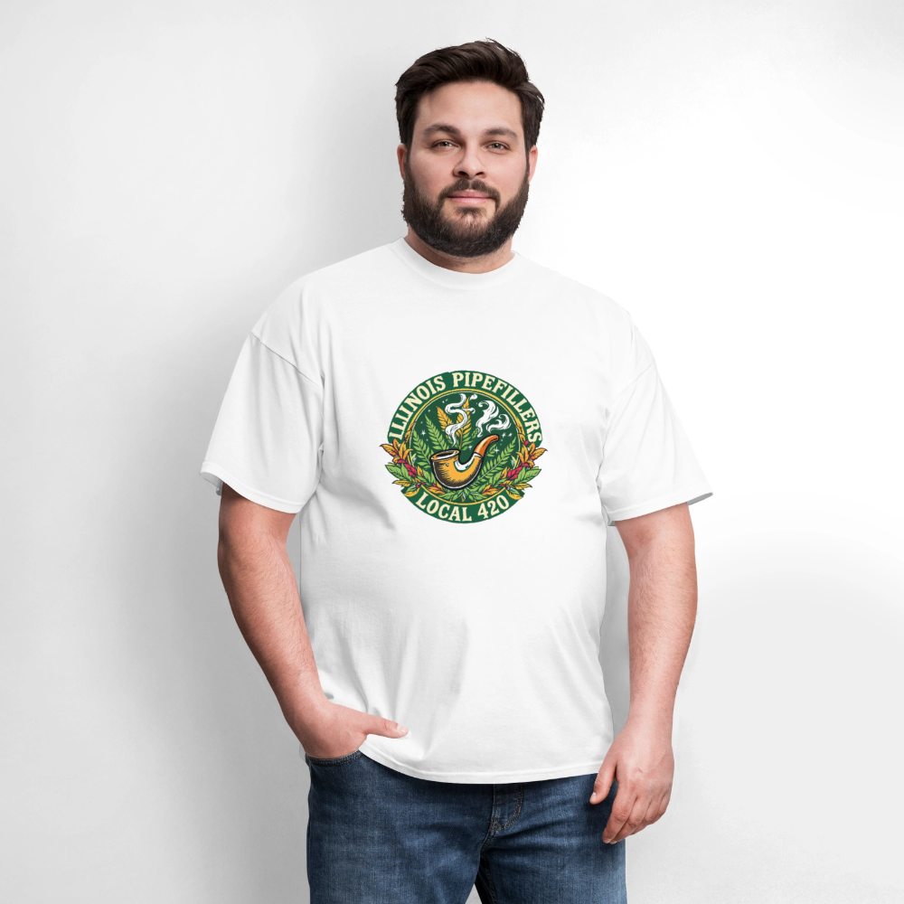 ILLINOIS PIPEFILLERS LOCAL 420 Men's T-Shirt - white