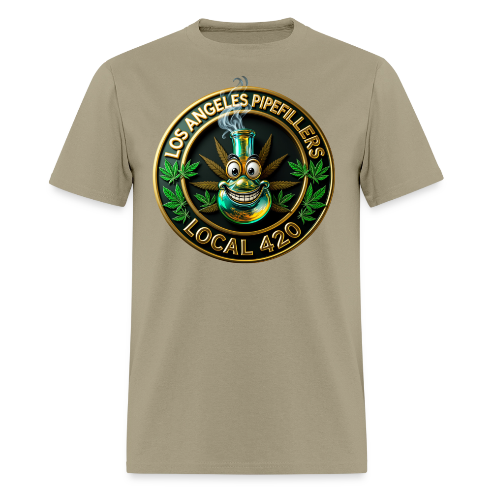 LOS ANGELES PIPEFILLERS LOCAL 420 F/B DESIGNS Men's T-Shirt - khaki