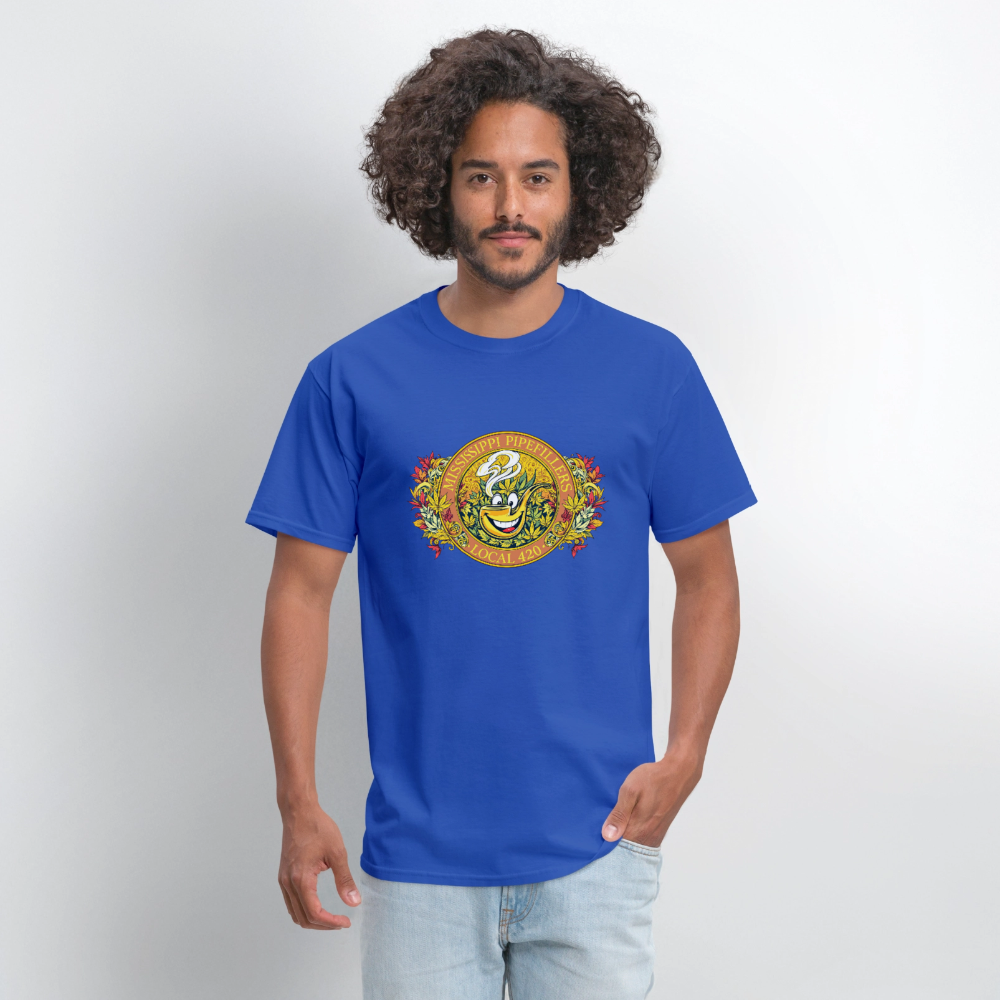MISSISSIPPI PIPEFILLERS LOCAL 420 F/B DESIGNS Men's T-Shirt - royal blue