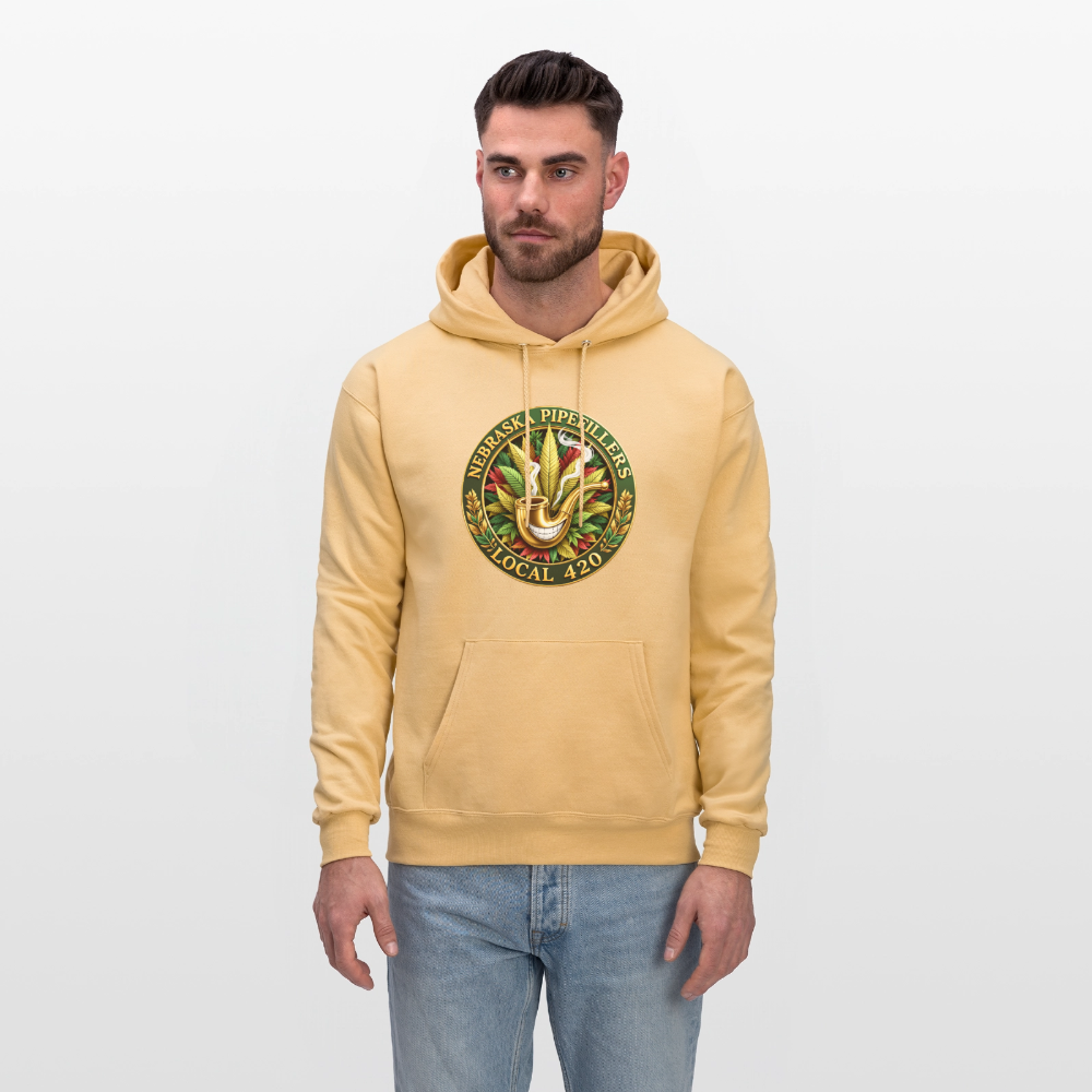 NEBRASKA PIPEFILLERS LOCAL 420 F/B DESIGNS Men's Hoodie - light gold 