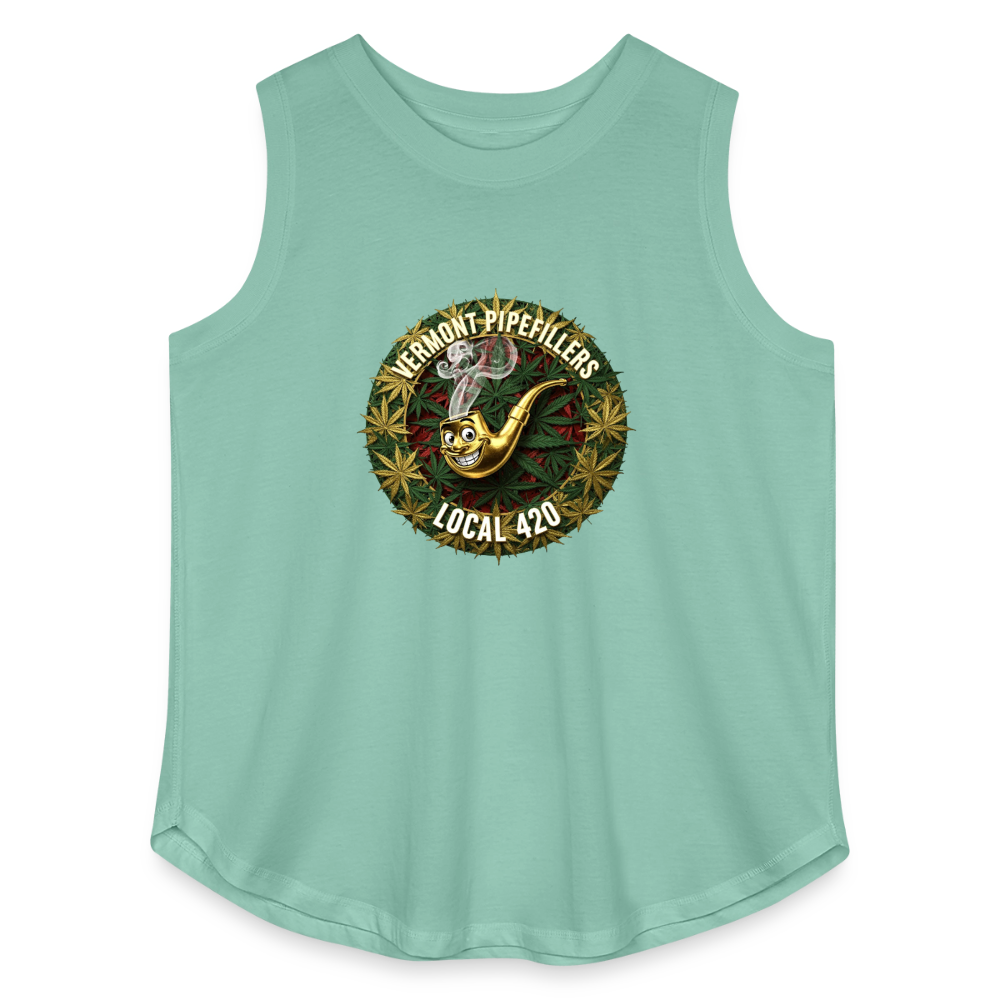 VERMONT PIPEFILLERS LOCAL 420 Women's Curvy Relaxed Tank Top - saltwater