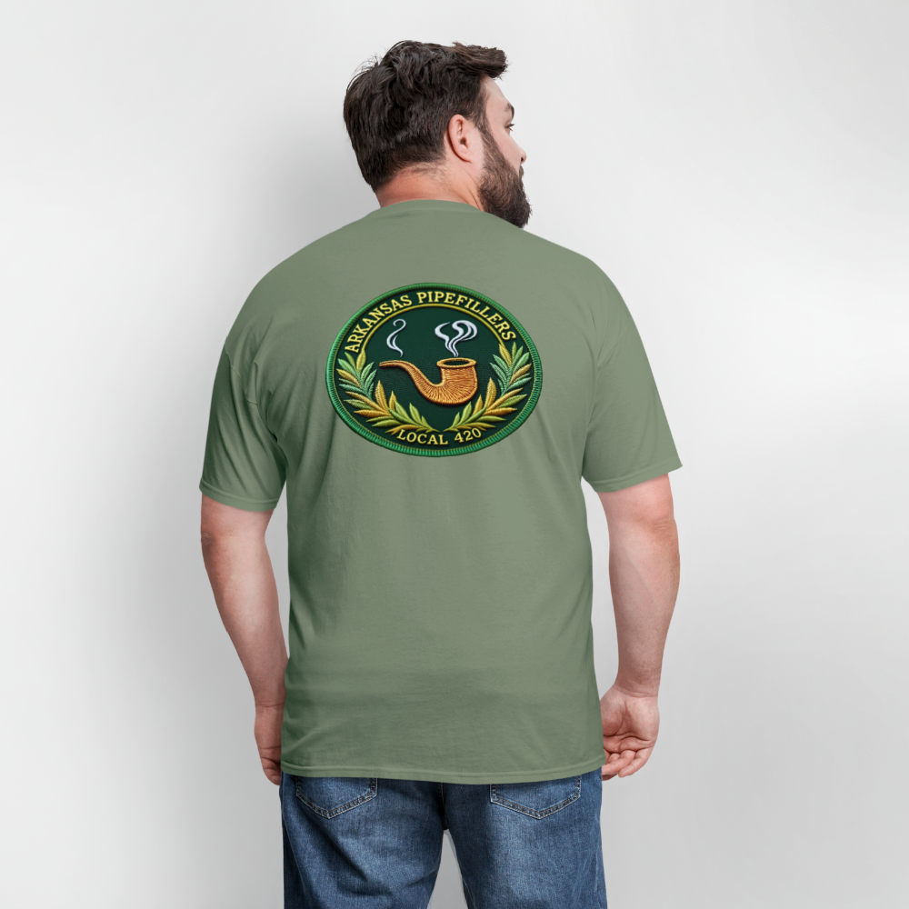 ARKANSAS PIPEFILLERS LOCAL 420 F/B EMBLEMS  Men's T-Shirt - military green