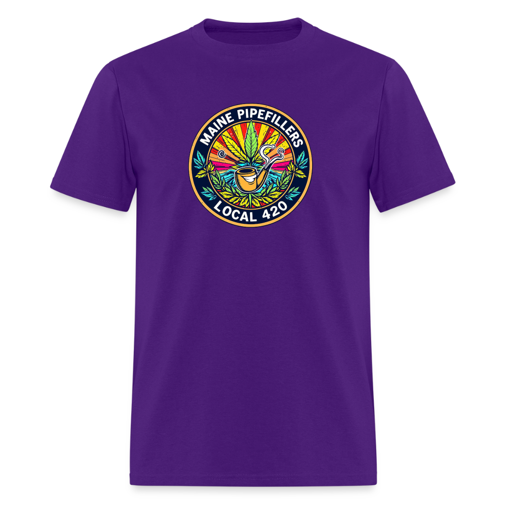 MAINE PIPEFILLERS LOCAL 420 Men's T-Shirt - purple