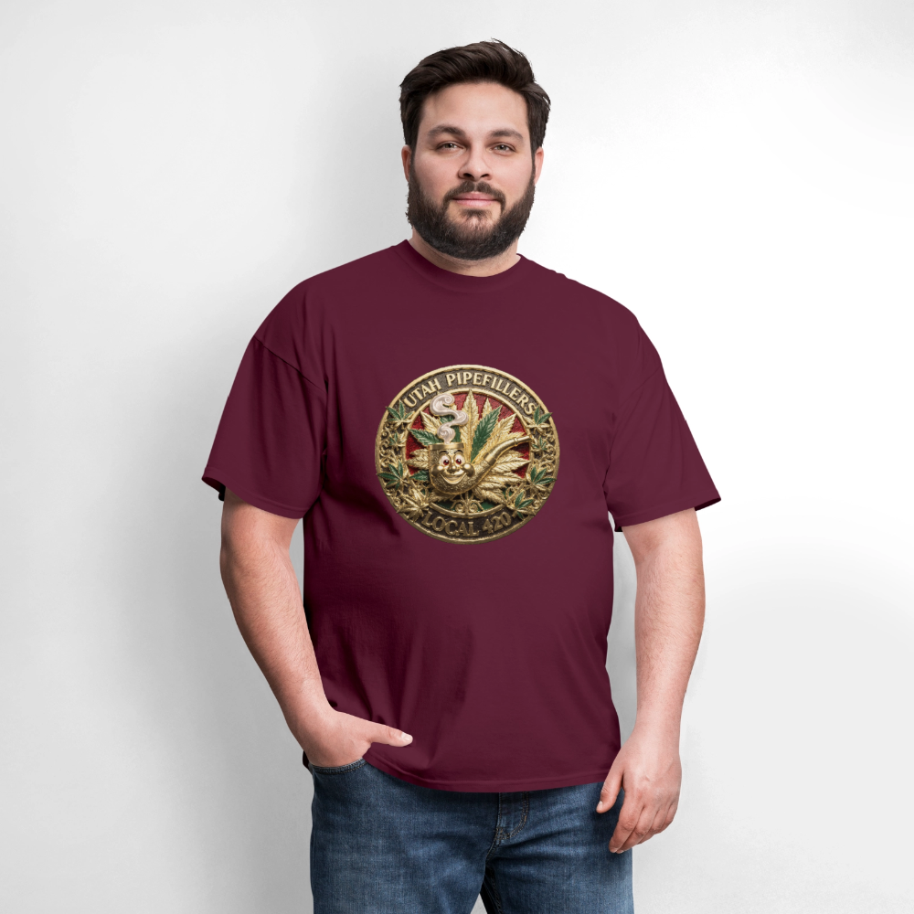 UTAH PIPEFILLERS LOCAL 420 Men's T-Shirt - burgundy