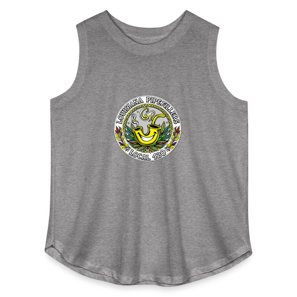 LOUISIANA PIPEFILLERS LOCAL 420 Women's Curvy Relaxed Tank Top - granite heather 