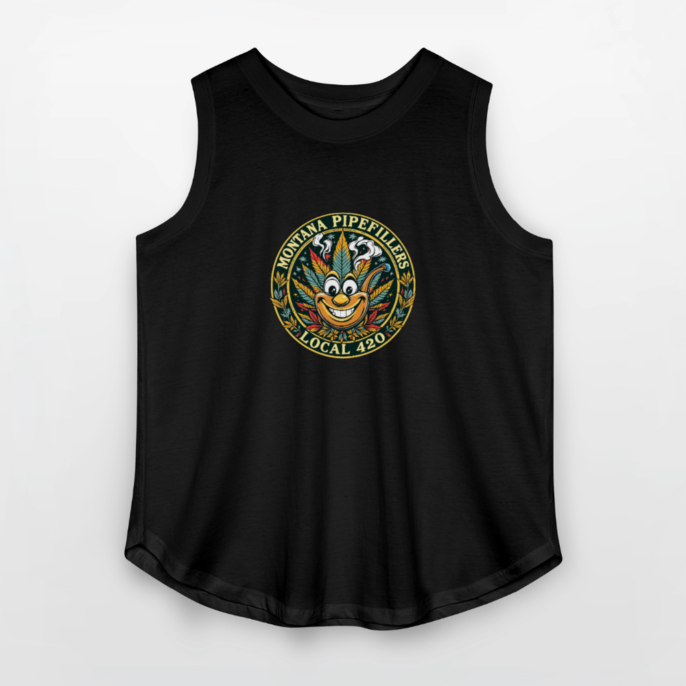 MONTANA PIPEFILLERS LOCAL 420 Women's Curvy Relaxed Tank Top - black