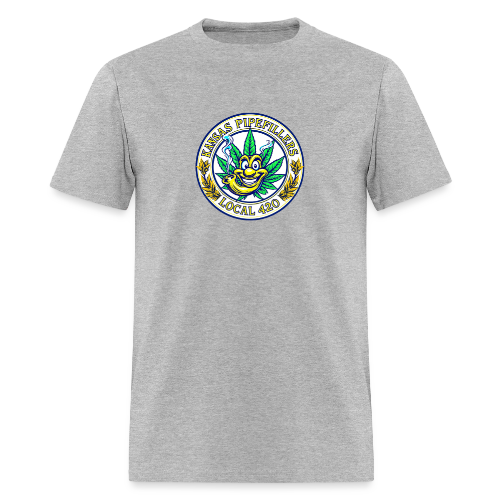 KANSAS PIPEFILLERS LOCAL 420 F/B DESIGNS Men's T-Shirt - heather gray