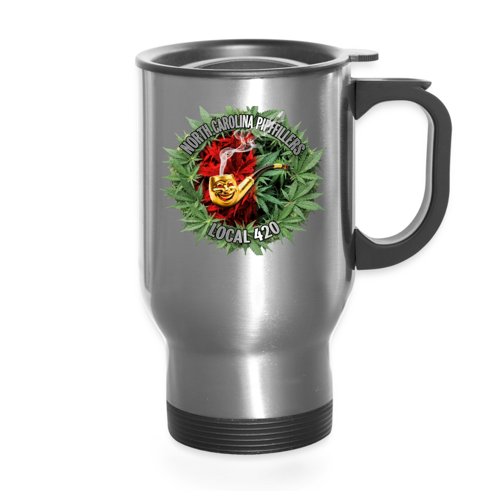 NORTH CAROLINA PIPEFILLERS LOCAL 420 14oz Stainless Steel Travel Mug - silver