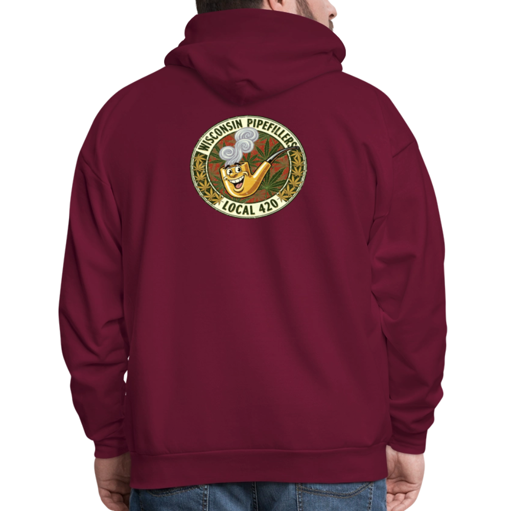 WISCONSIN PIPEFILLERS LOCL 420 F/B DESIGN Men's Hoodie - burgundy