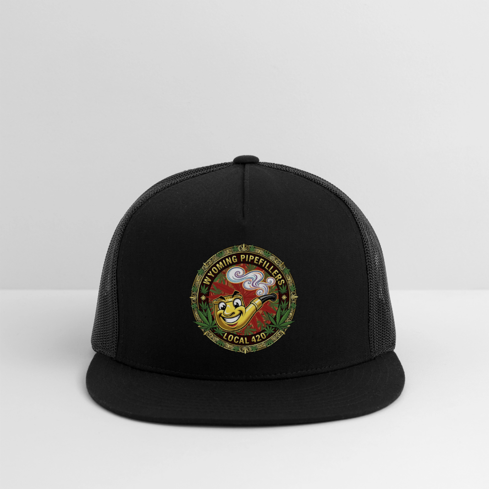 WYOMING PIPEFILLERS LOCAL 420 Trucker Hat - black/black