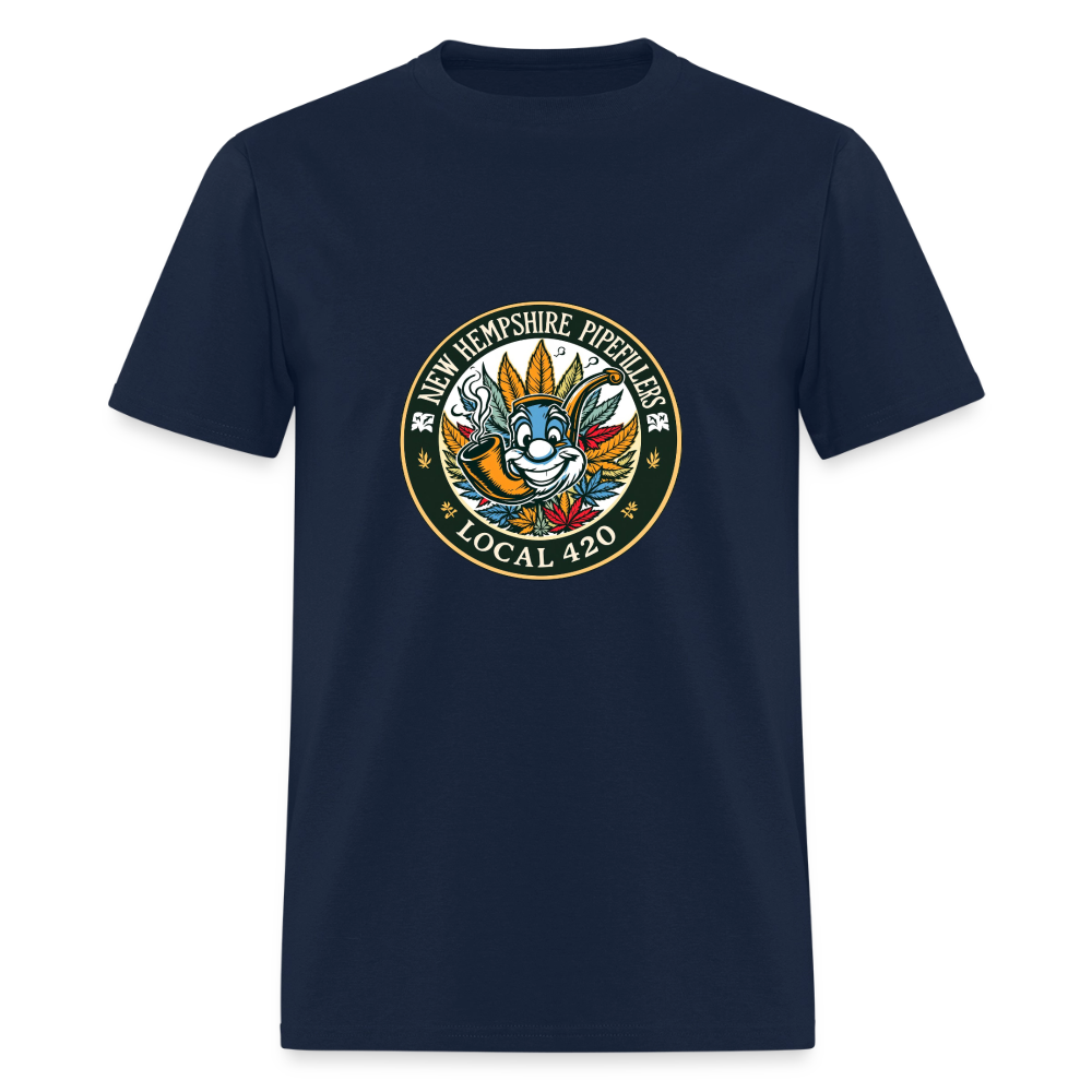 NEW HEMPSHIRE PIPEFILLERS LOCAL 420 Men's T-Shirt - navy