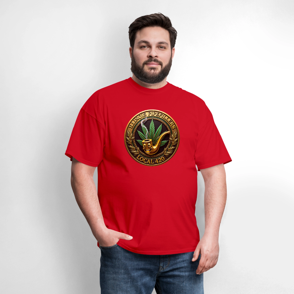 ILLINOIS PIPEFILLERS LOCAL 420 Men's T-Shirt | - red