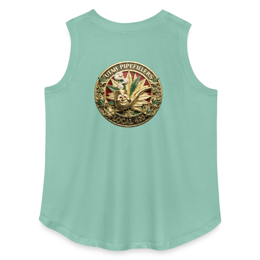 UTAH PIPEFILLERS LOCAL 420 F/B DESIGN Women's Curvy Relaxed Tank Top - saltwater
