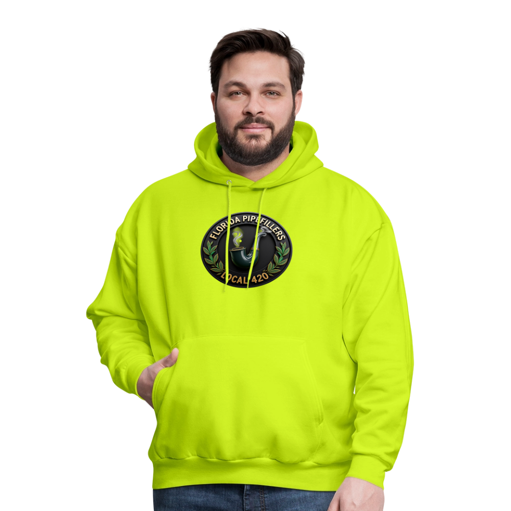 FLORIDA PIPEFILLERS LOCAL 420 F/B DESIGN Men's Hoodie - safety green