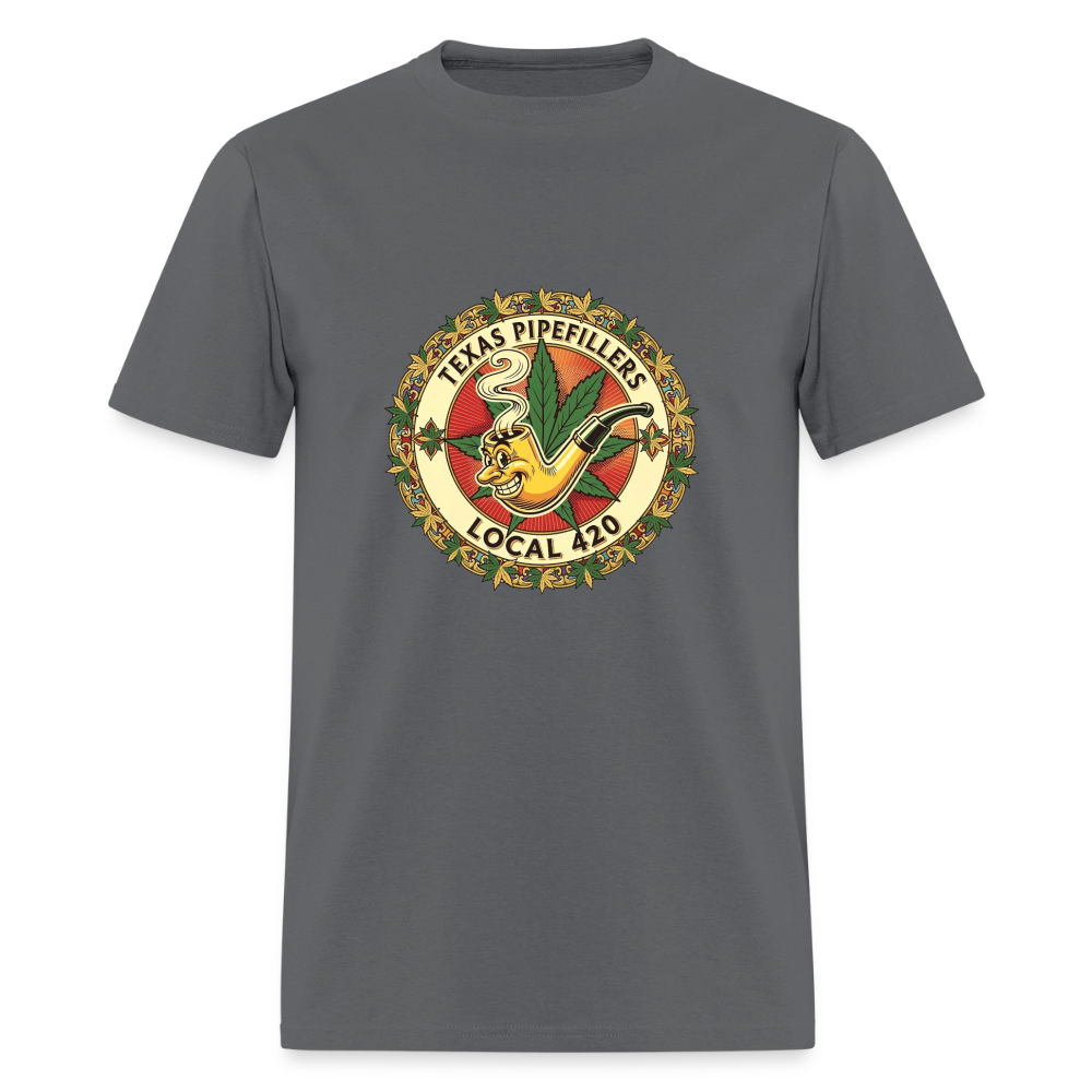 TEXAS PIPEFILLERS LOCAL 420  Men's T-Shirt - charcoal