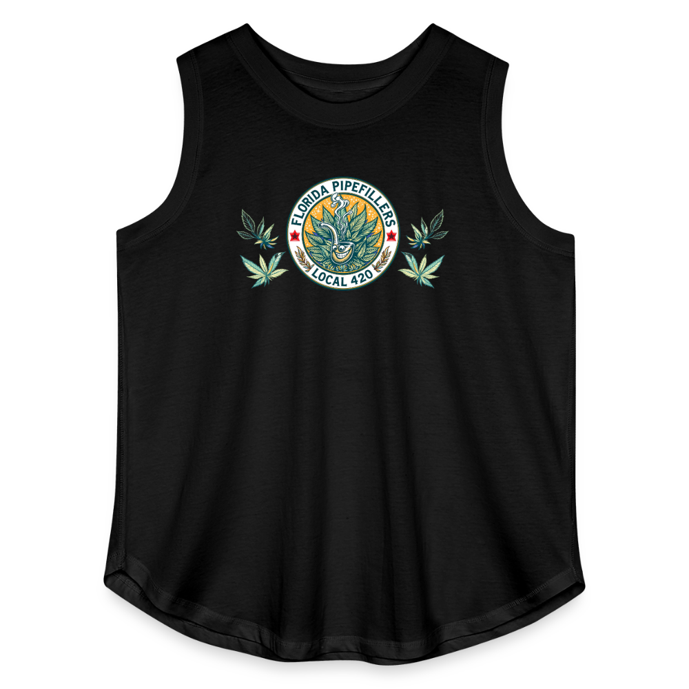 FLORIDA PIPEFILLERS LOCAL 420 F/B DESIGN Women's Curvy Relaxed Tank Top - black