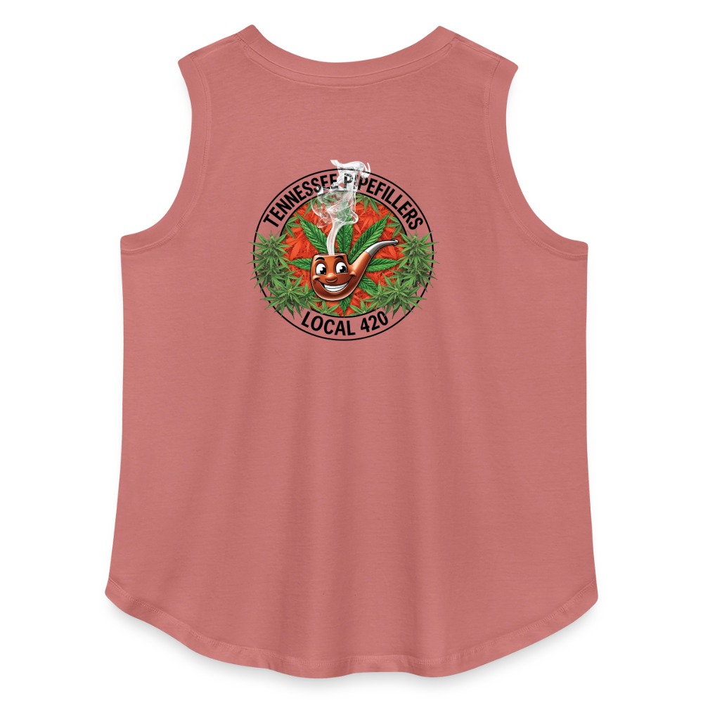 TENNESSEE PIPEFILLERS LOCAL 420 Women's Curvy Relaxed Tank Top - mauve