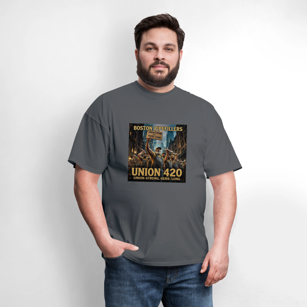 NEW ENGLAND PIPEFILLERS UNION 420 Men's T-Shirt - charcoal
