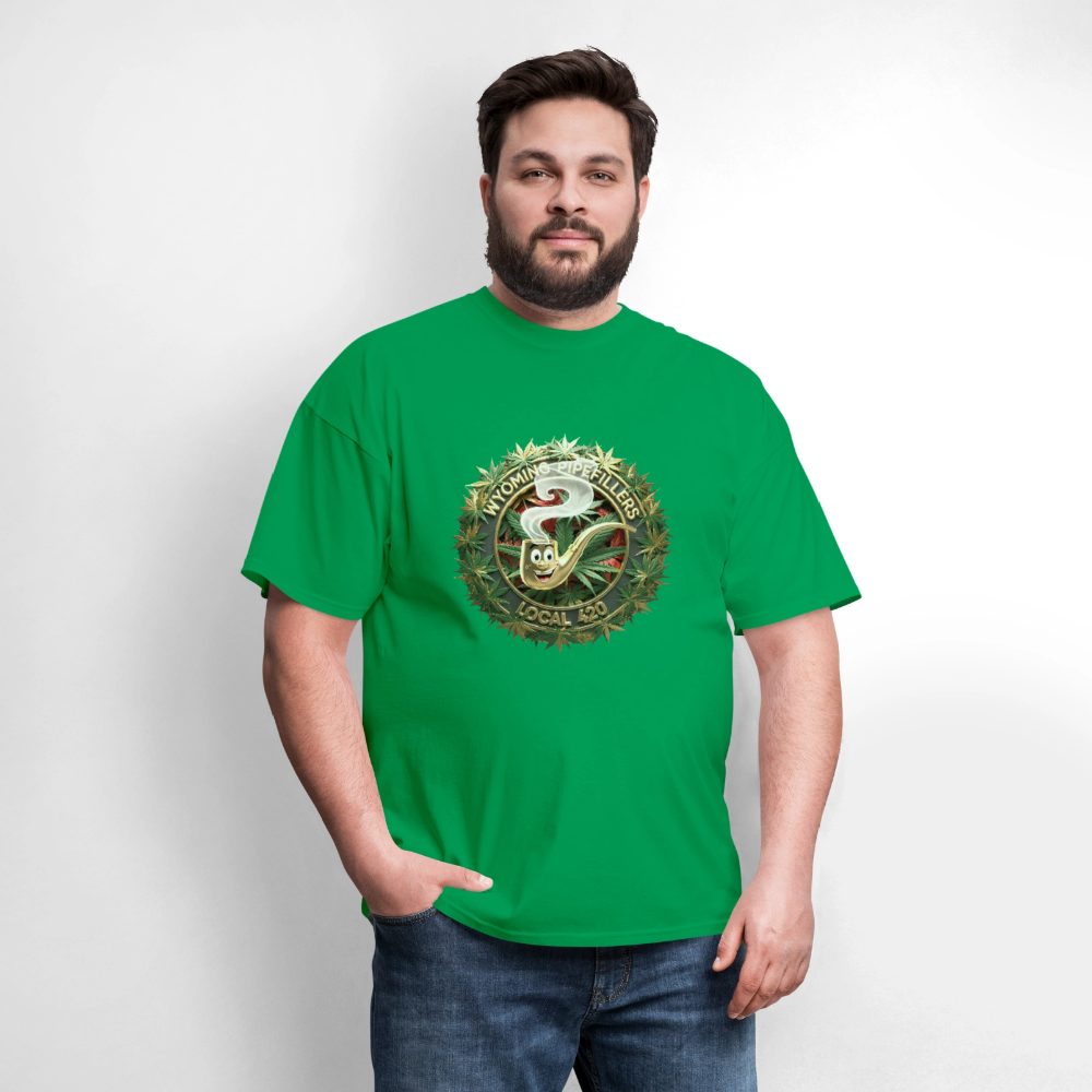 WYOMING PIPEFILLERS LOCAL 420 Men's T-Shirt - bright green