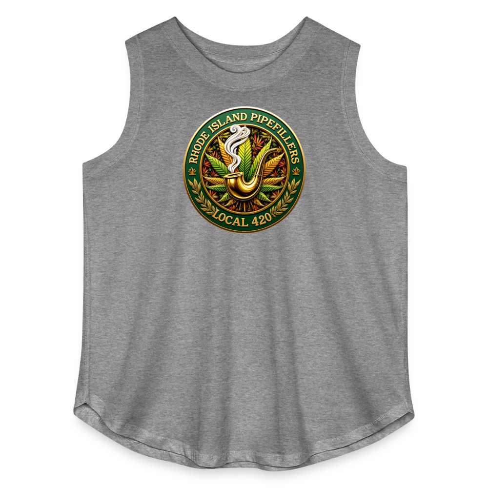 RHODE ISLAND PIPEFILLERS LOCAL 420 F/B DESIGNS Women's Curvy Relaxed Tank Top - granite heather 