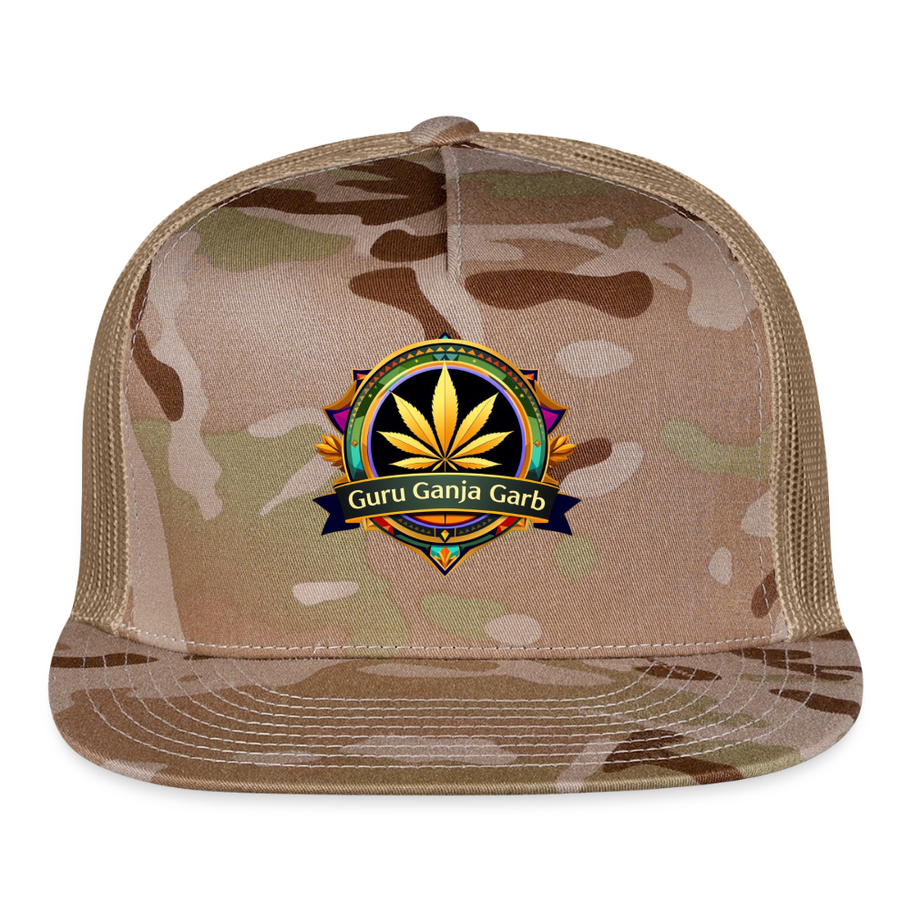 OFFICAL GURU GANJA GARB  GGG CAMO Trucker Hat - MultiCam\tan