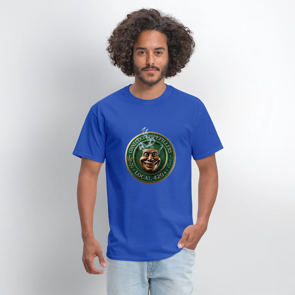 CONNECTICUT PIPEFILLERS LOCAL 420 F/B DESIGN Men's T-Shirt - royal blue