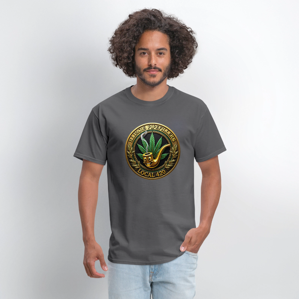 ILLINOIS PIPEFILLERS LOCAL 420 F/B DESIGN Men's T-Shirt - charcoal
