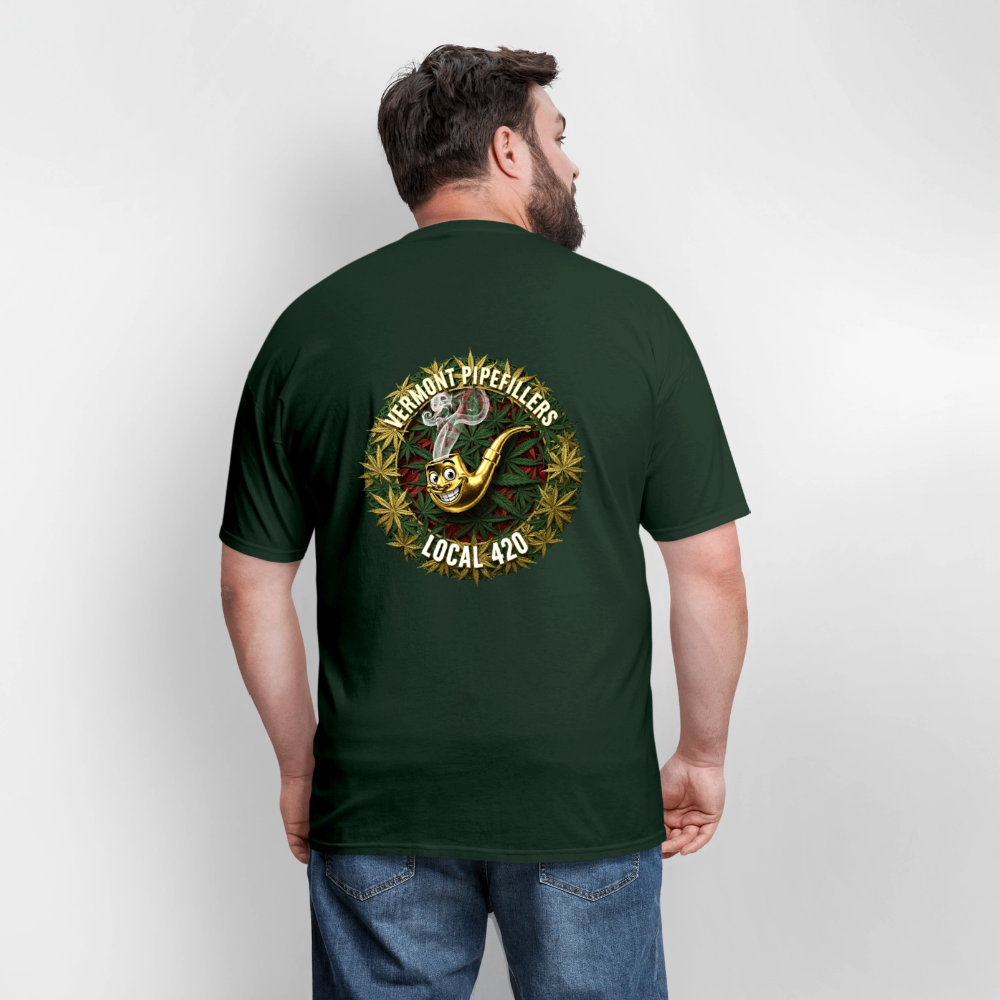 VERMONT PIPEFILLERS LOCAL 420  F/B DESIGN Men's T-Shirt - forest green