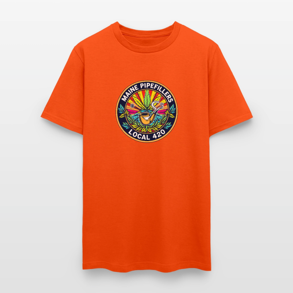 MAINE PIPEFILLERS LOCAL 420 2 EMBLEM Men's T-Shirt - orange