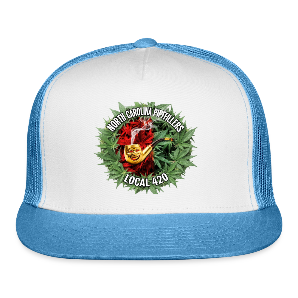 NORTH CAROLINA PIPEFILLERS LOCAL 420 Trucker Hat - white/blue