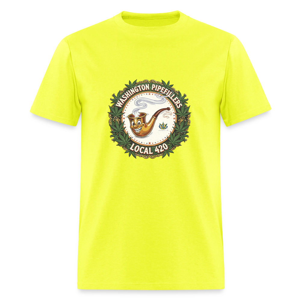 WASHINGTON PIPEFILLERS LOCAL 420 Men's T-Shirt - safety green