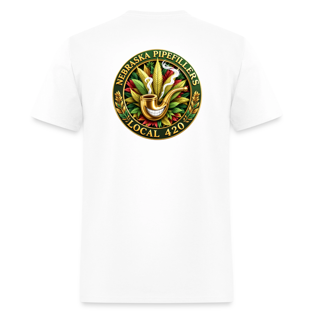 NEBRASKA PIPEFILLERS LOCAL 420 F/B DESIGNS Men's T-Shirt - white
