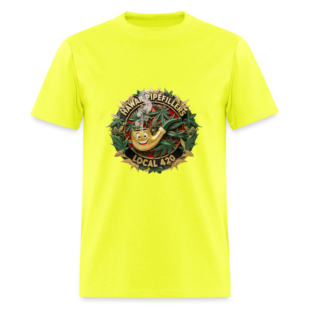HAWAII PIPEFILLERS LOCAL 420 Men's T-Shirt - safety green