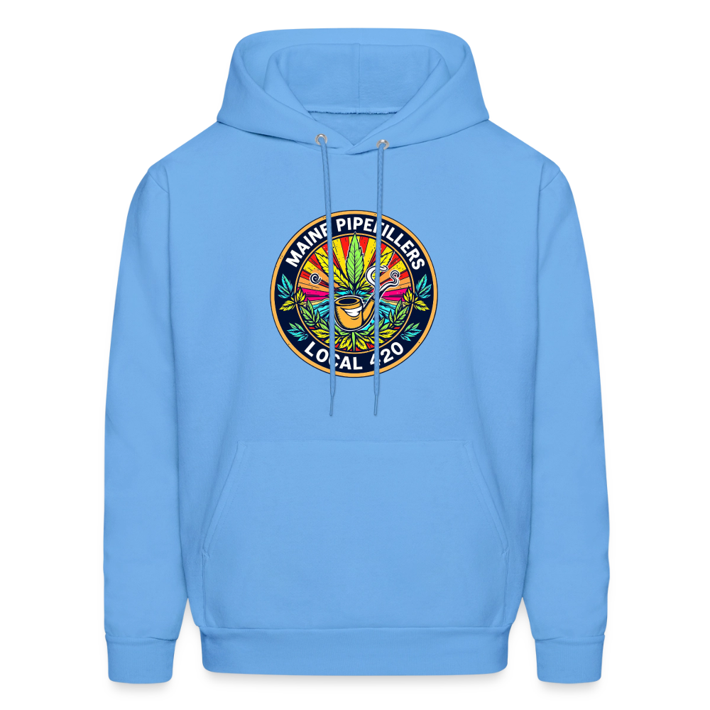MAINE PIPEFILLERS LOCAL 420 2 EMBLEM Men's Hoodie - carolina blue