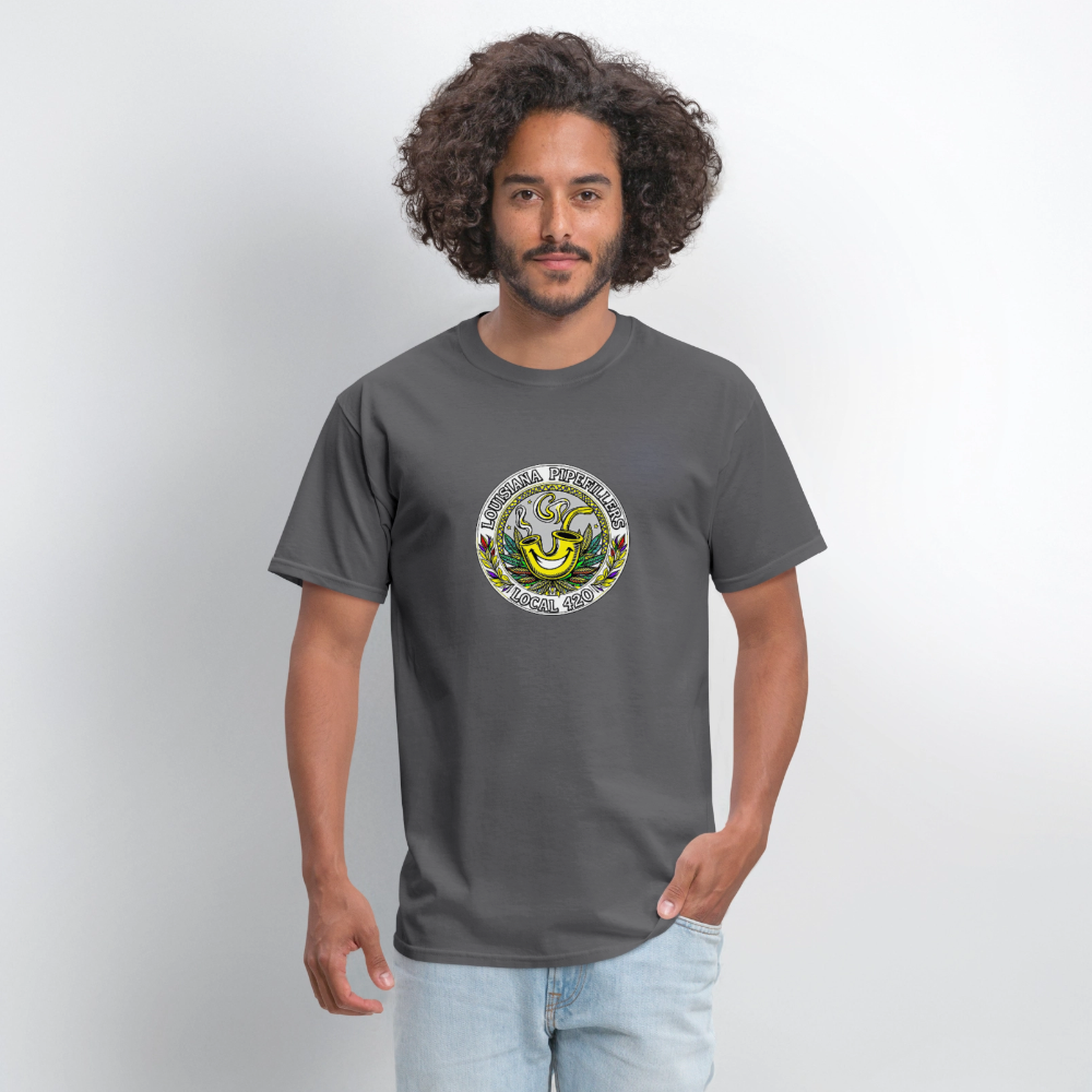 LOUISIANA PIPEFILLERS LOCAL 420 Men's T-Shirt - charcoal