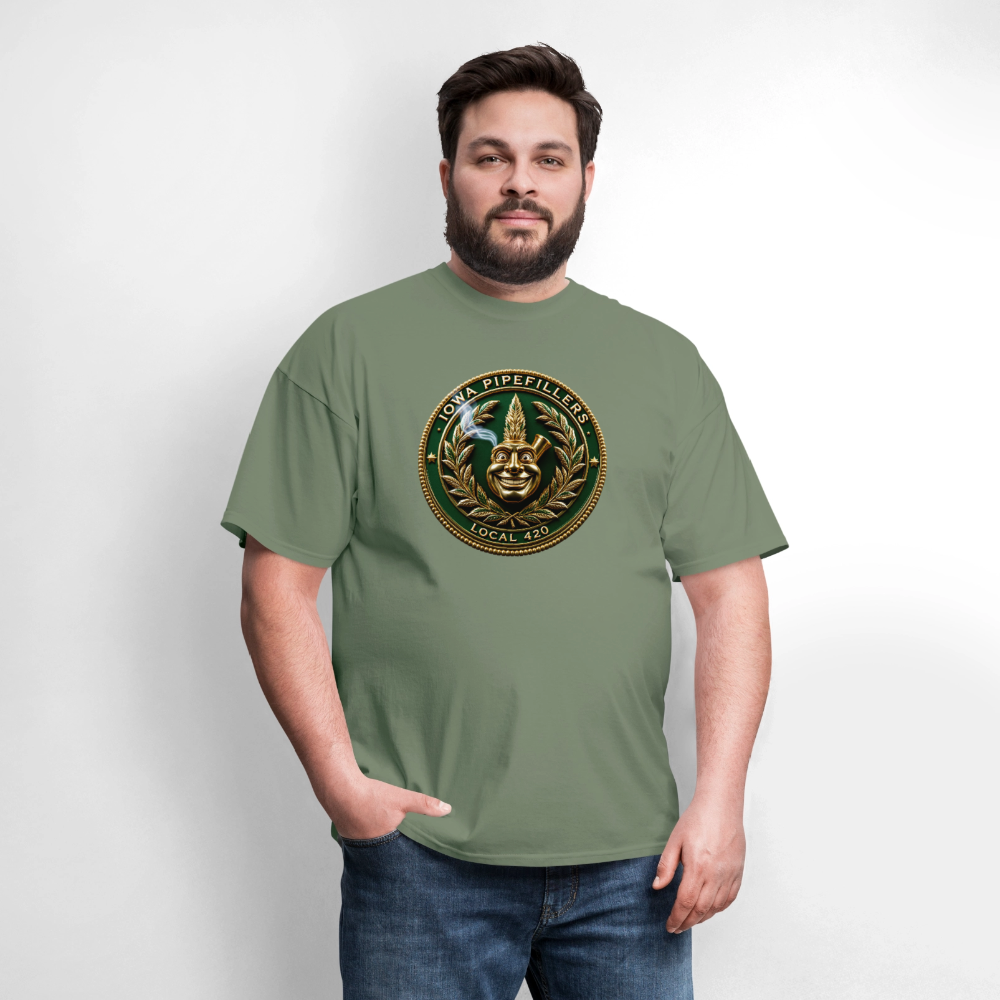 IOWA PIPEFILLERS LOCAL 420 F/B DESIGN Men's T-Shirt - military green