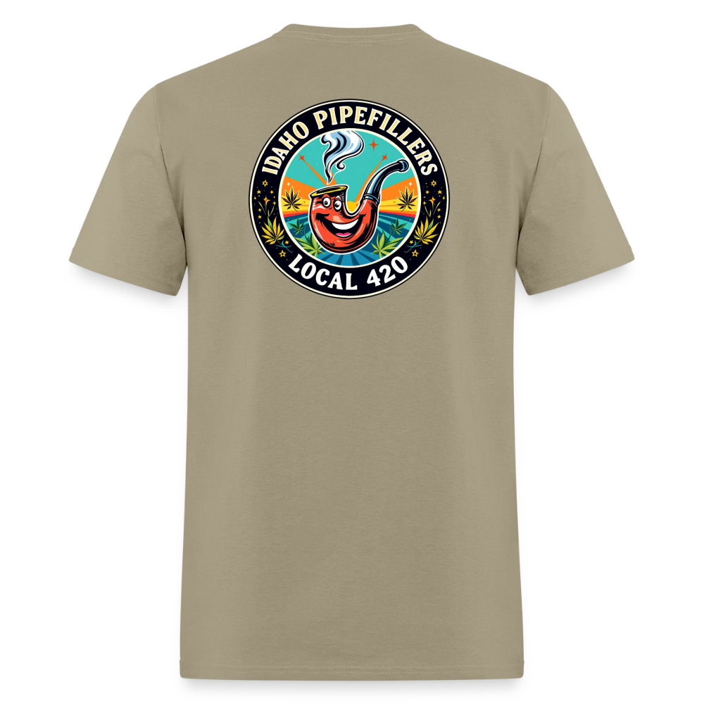 IDAHO PIPEFILLERS LOCAL 420 F/B DESIGN Men's T-Shirt - khaki