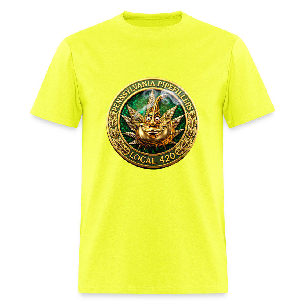 PENNSYLVANIA PIPEFILLERS LOCAL 420 F/B DESIGNS Men's T-Shirt - safety green