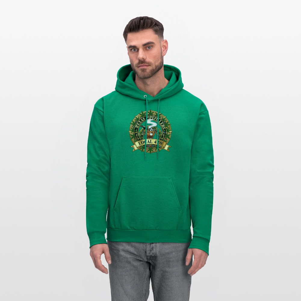 TEXAS PIPEFILLERS LOCAL 420 F/B DESIGN Men's Hoodie - kelly green