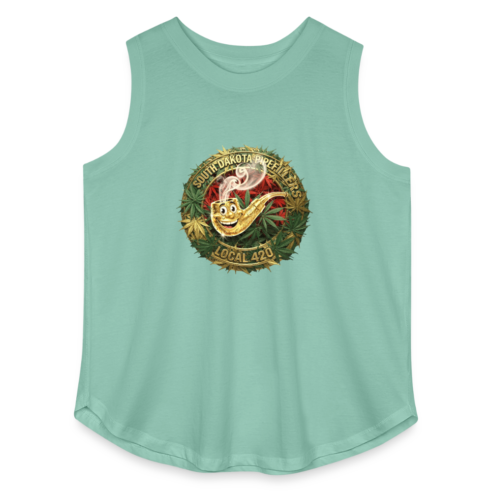 SOUTH DAKOTA PIPEFILLERS LOCAL 420  F/B DESIGN Women's Curvy Relaxed Tank Top - saltwater