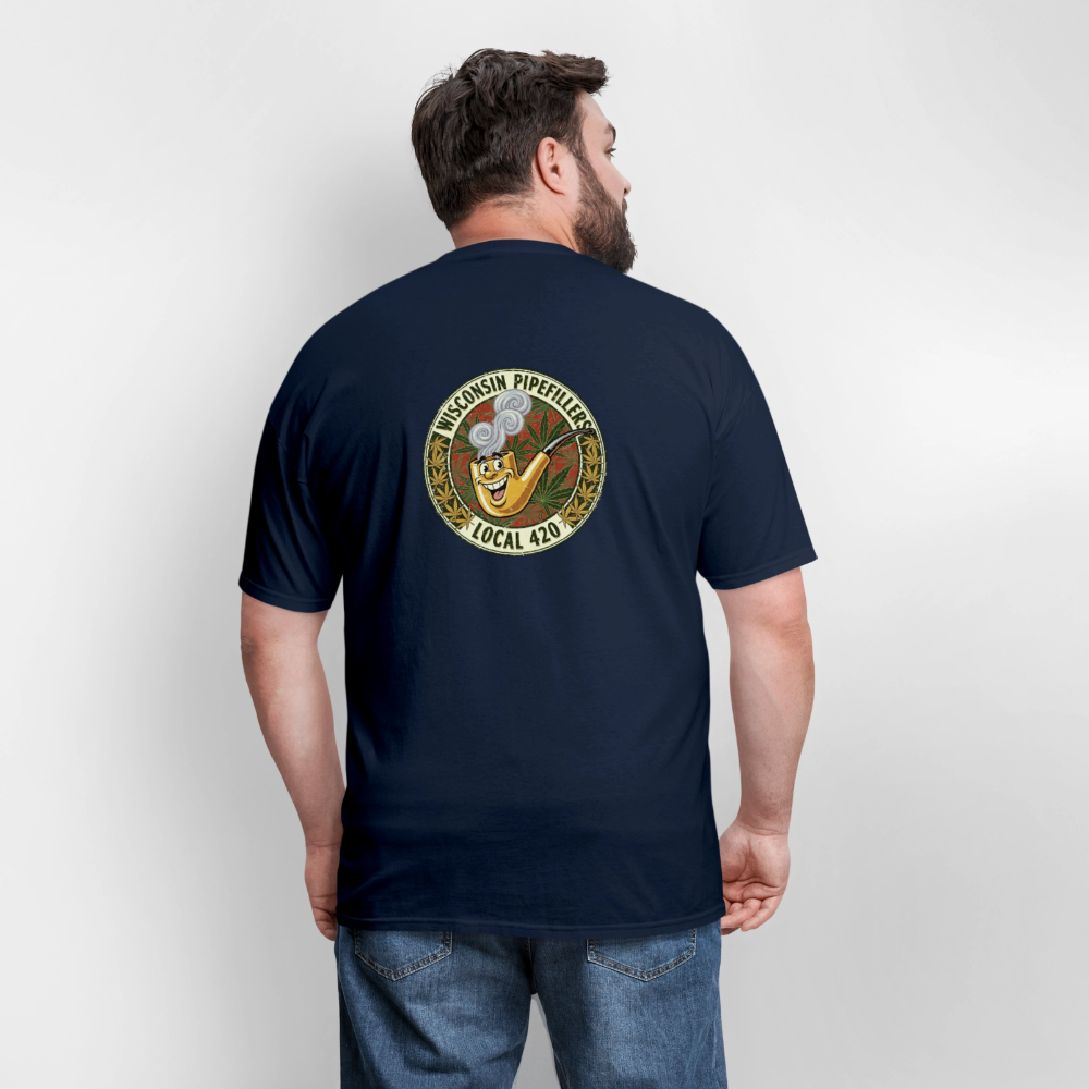 WISCONSIN PIPEFILLERS LOCL 420 F/B DESIGN Men's T-Shirt - navy